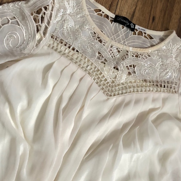 HAND EMBROIDERED FLOWY MINI DRESS - Picture 1 of 2